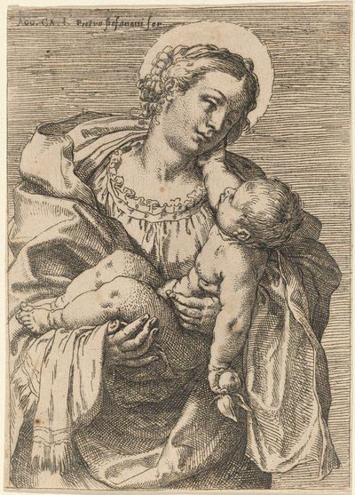 De Madonna en Kind met een Appel door Annibale Carracci