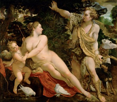 Venus en Adonis door Annibale Carracci
