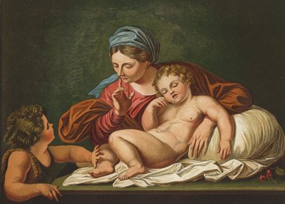 De Maagd, de Verlosser en St. Johannes door Annibale after Carracci
