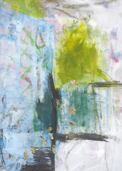 Moderne abstracte gouden stroming door Annick