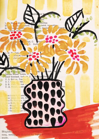 Speelse bloemenvaas door Annick