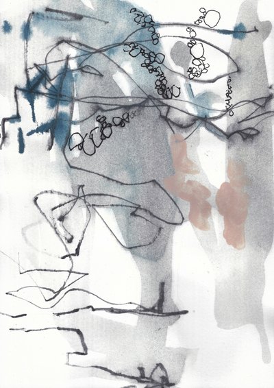 Spontane abstracte compositie nr. 60 door Annick