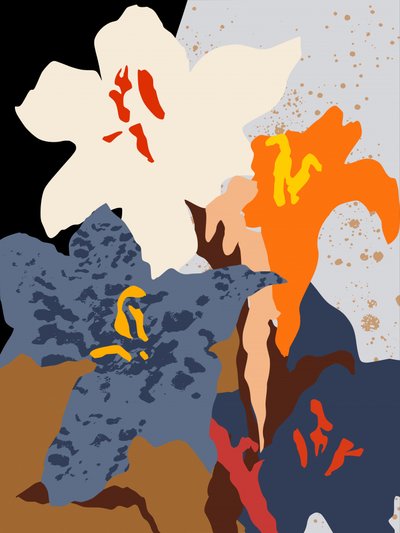 Levendige abstracte bloemen door Annick