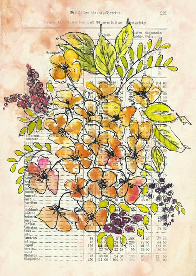 Vintage bloemendocument door Annick