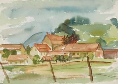 Glasfabriek bij de Kalvarienberg door Anny Dollschein