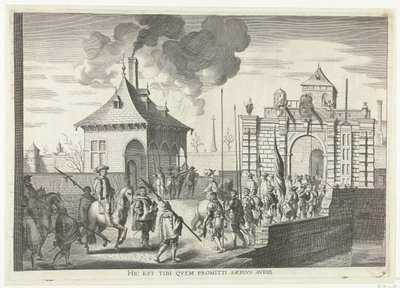Aankomst bij de Brugse poort van Gent; intocht van Ferdinand te Gent in 1635 (nr. 4) door Anonymous