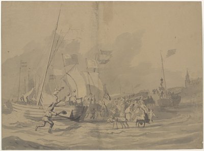 Aankomst van prins Willem Frederik op het strand van Scheveningen, 30 november 1813 door Anonymous