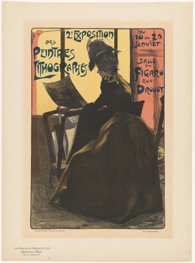 Advertentie voor de tweede expositie van de Peintres Lithographes in de Salle du Figaro door Anonymous
