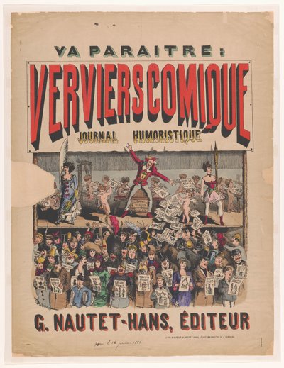 Affiche voor het tijdschrift Verviers Comique Journal Humoristique door Anonymous