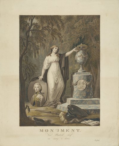 Allegorisch grafmonument voor Frederik, prins van Oranje-Nassau, 1799 door Anonymous