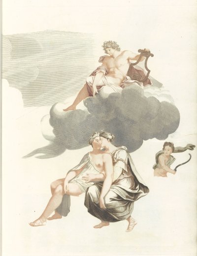 Apollo op de wolken en Jupiter met Callisto door Anonymous