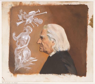 Bandontwerp voor: Jean Rousselot, Frans Liszt. Het leven van een groot componist, ca. 1961 door Anonymous