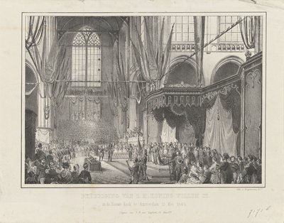 Beëdiging van Z.M. Koning Willem III. in de Nieuwe Kerk te Amsterdam 12 Mei 1849 door Anonymous
