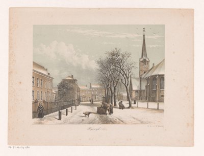 Besneeuwde straat in Rijswijk door Anonymous