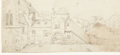 Binnenplaats van een kasteel door Anonymous