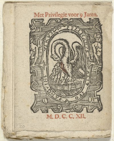 Bladzijde met uitgeversmerk, 1712 door Anonymous