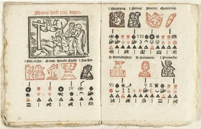Bladzijden met de voorspelling voor de maand mei, 1712 door Anonymous