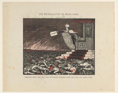 Bloedige onderdrukking door tsaar Nicolaas II van de Revolutie van 1905 door Anonymous