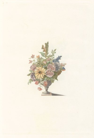 Bloemenvaas met onder andere een zonnebloem door Anonymous