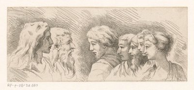 Bustes van zeven mannen en vrouwen door Anonymous