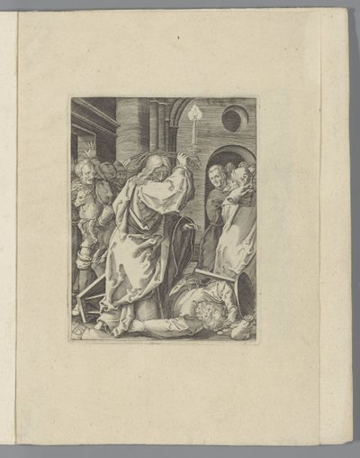 Christus jaagt de geldwisselaars uit de tempel door Anonymous