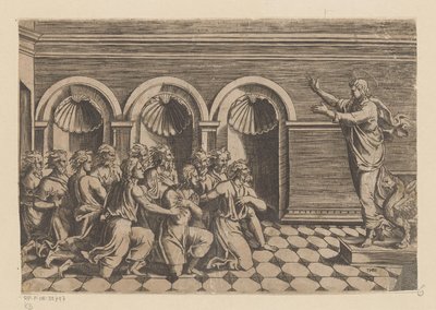 Christus spreekt de apostelen toe door Anonymous