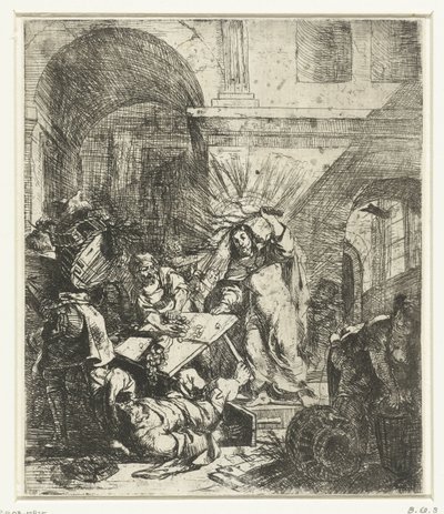 Christus verdrijft de geldwisselaars uit de tempel door Anonymous