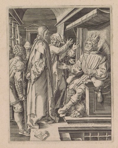Christus voor Herodes door Anonymous