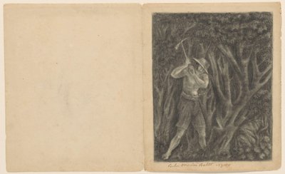Coolen begin een bos te kappen te Ngoro, ca. 1820-1850 door Anonymous