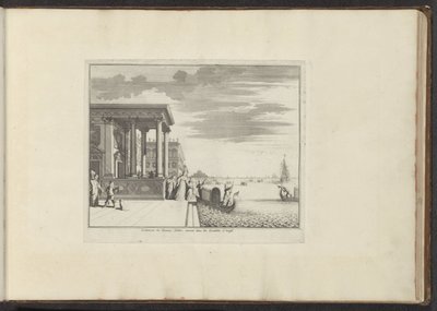 Dames van adel wachten op een gondel in Venetië door Anonymous