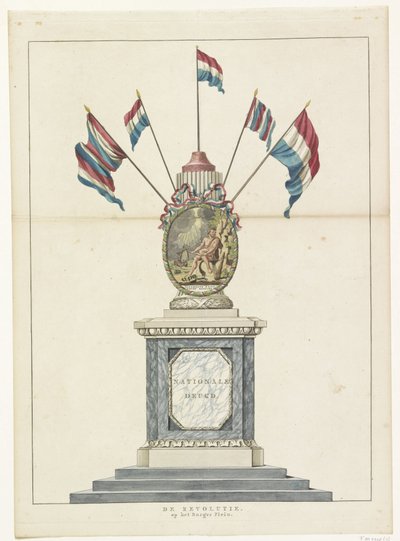 De Revolutie, decoratie op het Koningsplein, 1795 door Anonymous