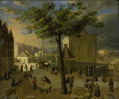 De Slijpsteenmarkt met het gebouw 