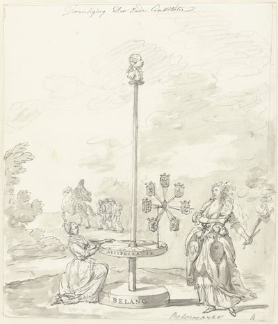 De Vernietiging van de Oude Constitutie, decoratie op de Botermarkt, 1795 door Anonymous