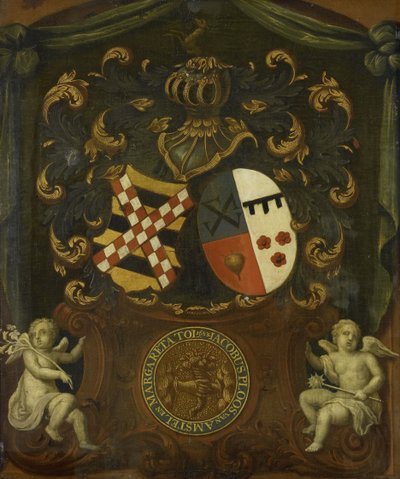 De alliantie-wapens van Jacob Ploos van Amstel en Margareta Tol, 1683 door Anonymous