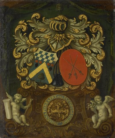 De alliantie-wapens van Jacobus Loohoff en Johanna Pierraert, 1684 door Anonymous