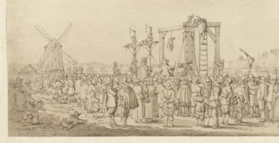 De doodskist van Ledenberg wordt aan de galg gehangen, 1619 door Anonymous