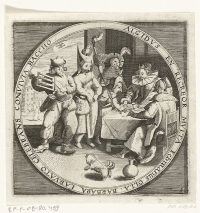 De maand februari, Vastenavond, ca. 1600. De twaalf maanden van het jaar verbeeld in scènes uit het volksleven (series title) door Anonymous