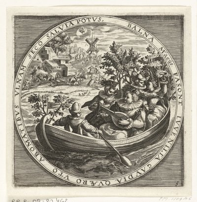 De maand mei, musicerend gezelschap in een bootje, ca. 1600 door Anonymous