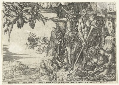 De rijke man door duivels naar de hel gevoerd (Parabel van Lazarus en de rijke man) door Anonymous