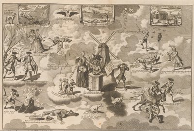 De verslagen actionist in de rinkelstoel, 1720 door Anonymous