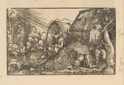 Diogenes in zijn ton en twee gekroonde jongemannen door Anonymous