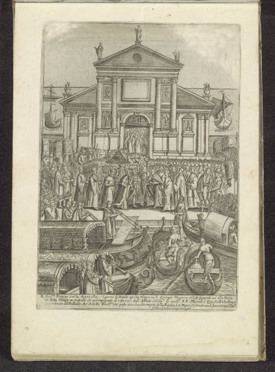 Doge en Serenissima Signoria voor de kerk van San Giorgio Maggiore te Venetië door Anonymous