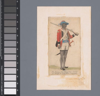 Een zwarte soldaat in dienst van de Britse Oost-Indische Compagnie door Anonymous