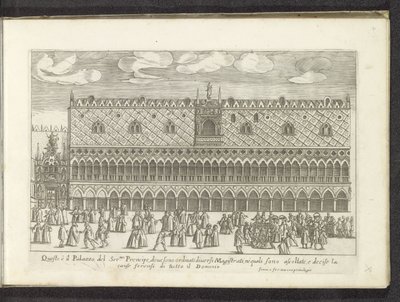 Façade van het Dogepaleis te Venetië door Anonymous