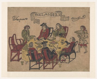 Vijf Nederlandse mannen aan tafel door Anonymous