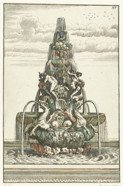 Fontein in de vorm van een piramide door Anonymous