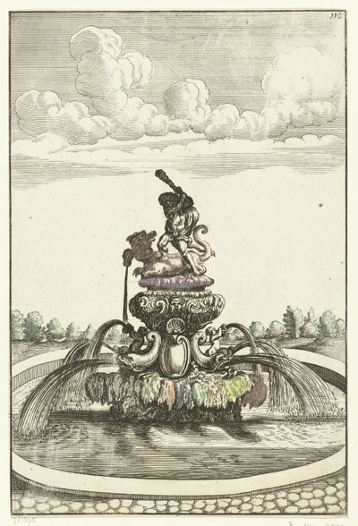 Fontein met Hercules en Ladon door Anonymous