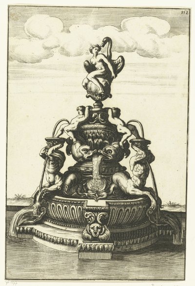 Fontein met Leda en de zwaan door Anonymous