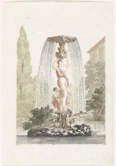 Fontein met Venus en Amor door Anonymous