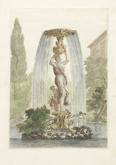 Fontein met Venus en Amor door Anonymous